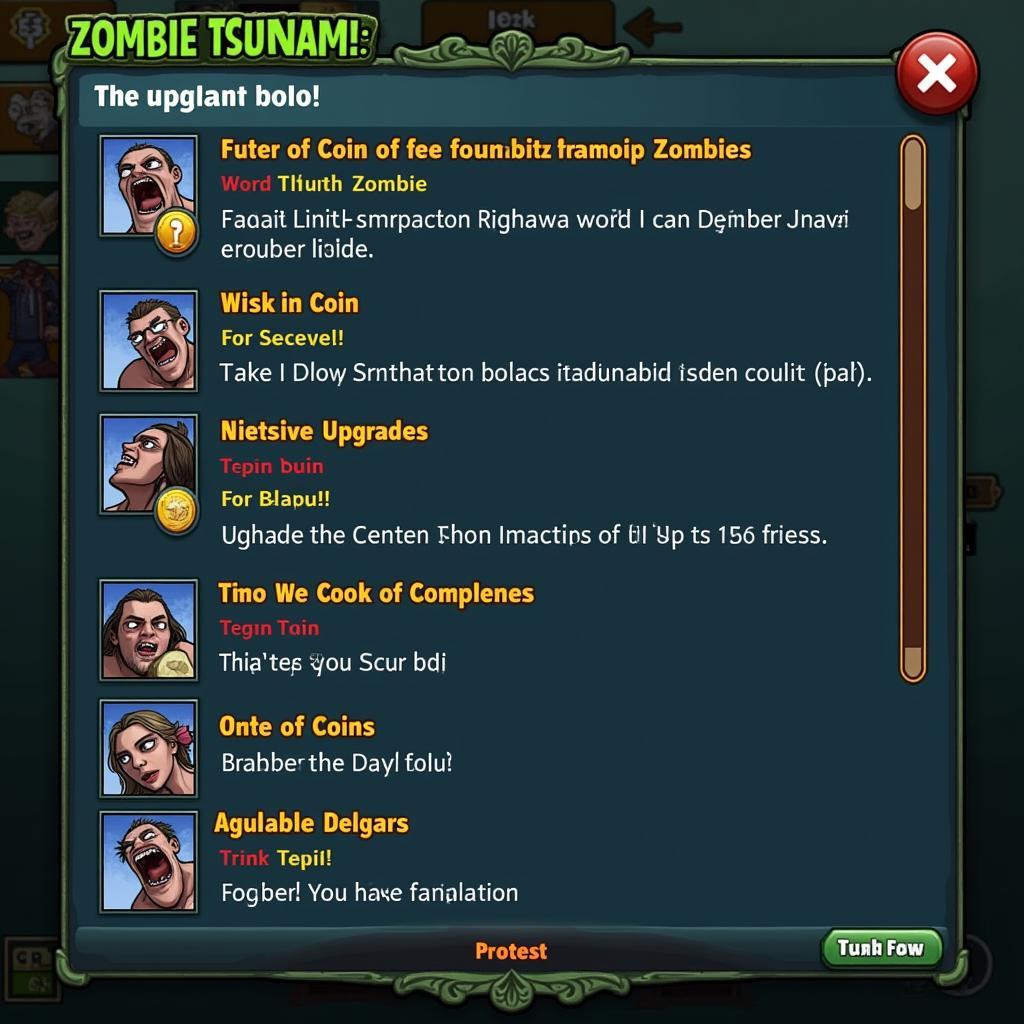 Nâng cấp kỹ năng Zombie Tsunami