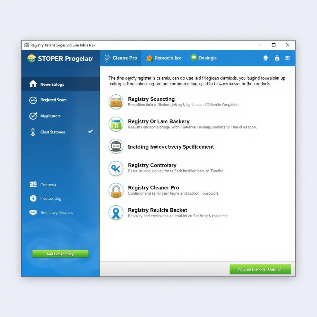 Giao diện 2018 Registry Cleaner Pro