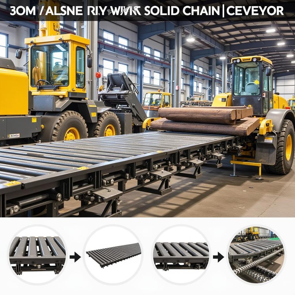 Hình ảnh băng tải xích solid được sử dụng trong nhà máy