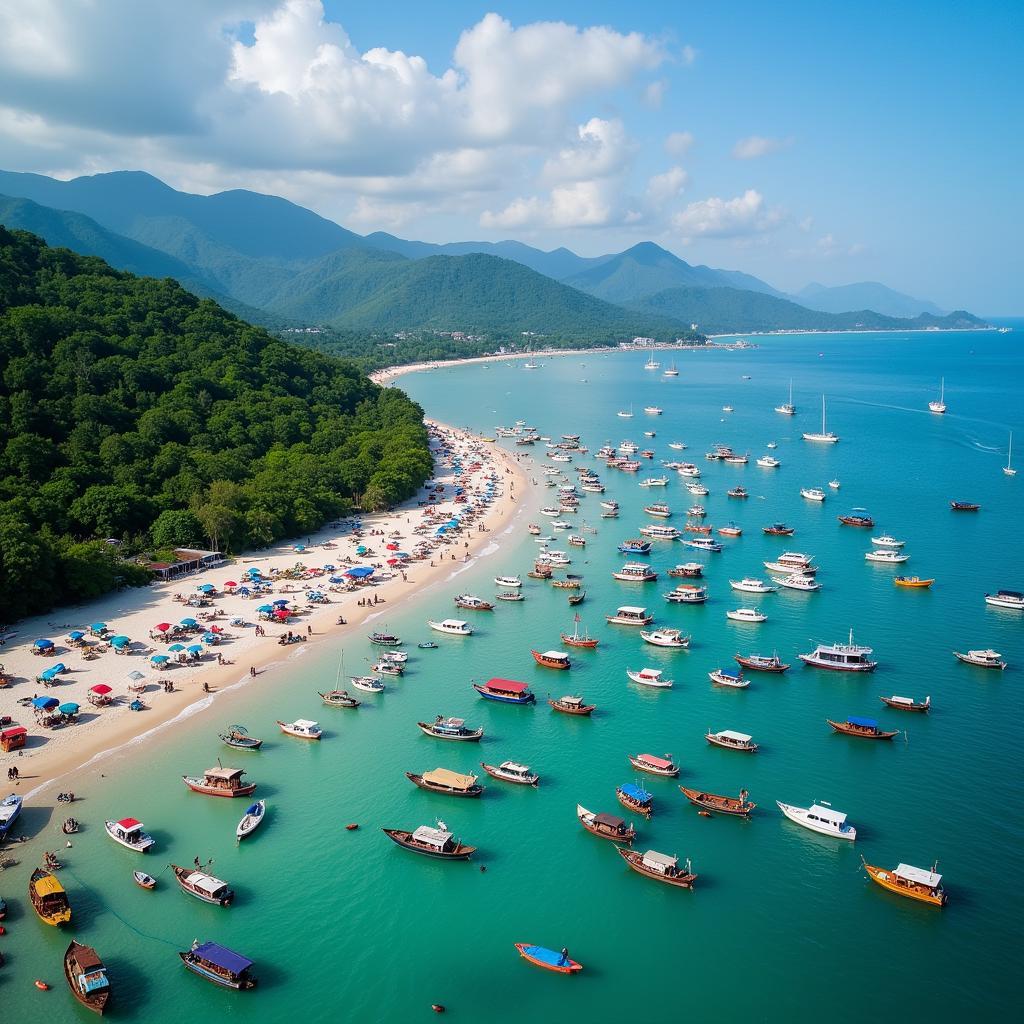 Biển Nha Trang quá tải với hàng trăm tàu thuyền neo đậu