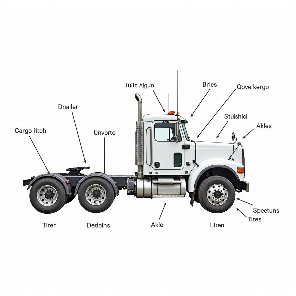 Hình ảnh minh họa các bộ phận của xe tải