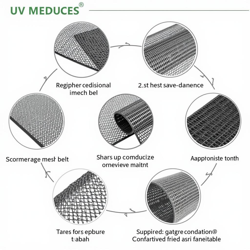 Các loại băng tải lưới chịu nhiệt UV khác nhau