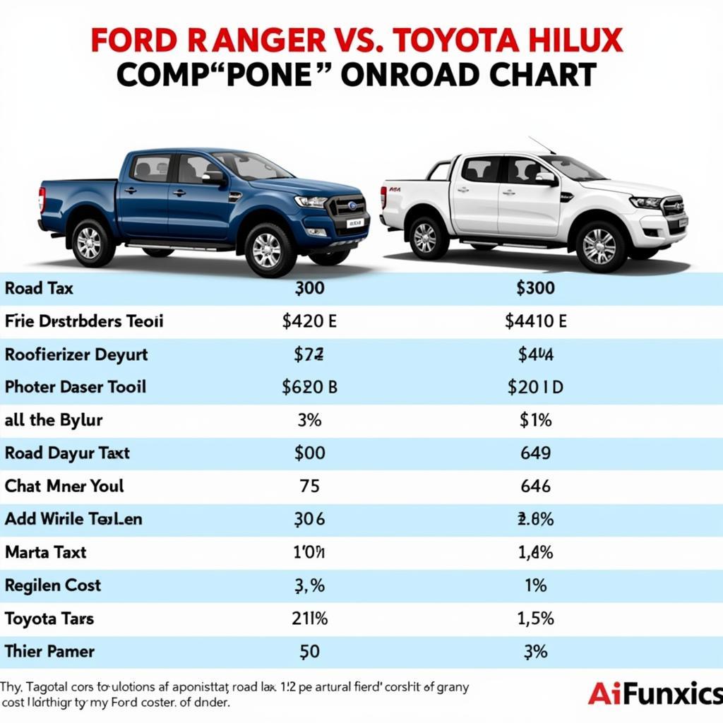 Chi phí lăn bánh Ford Ranger và Toyota Hilux