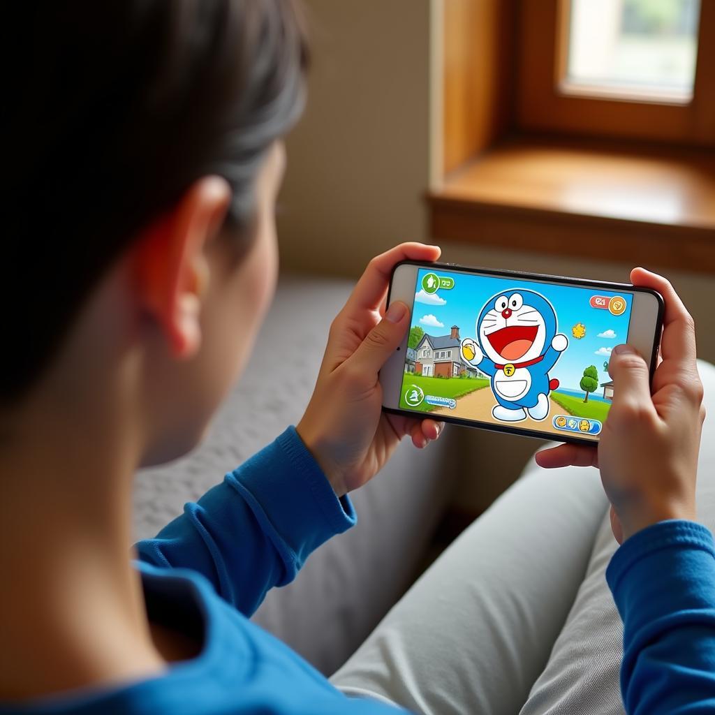 Chơi game Doraemon trên điện thoại