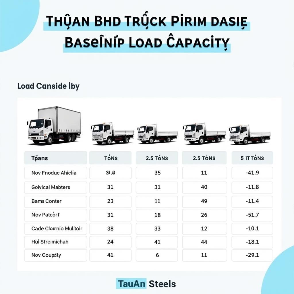 Giá xe tải Thuận Thành theo tải trọng