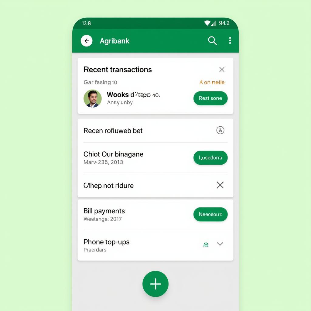 Giao diện ứng dụng Agribank E-Mobile Banking