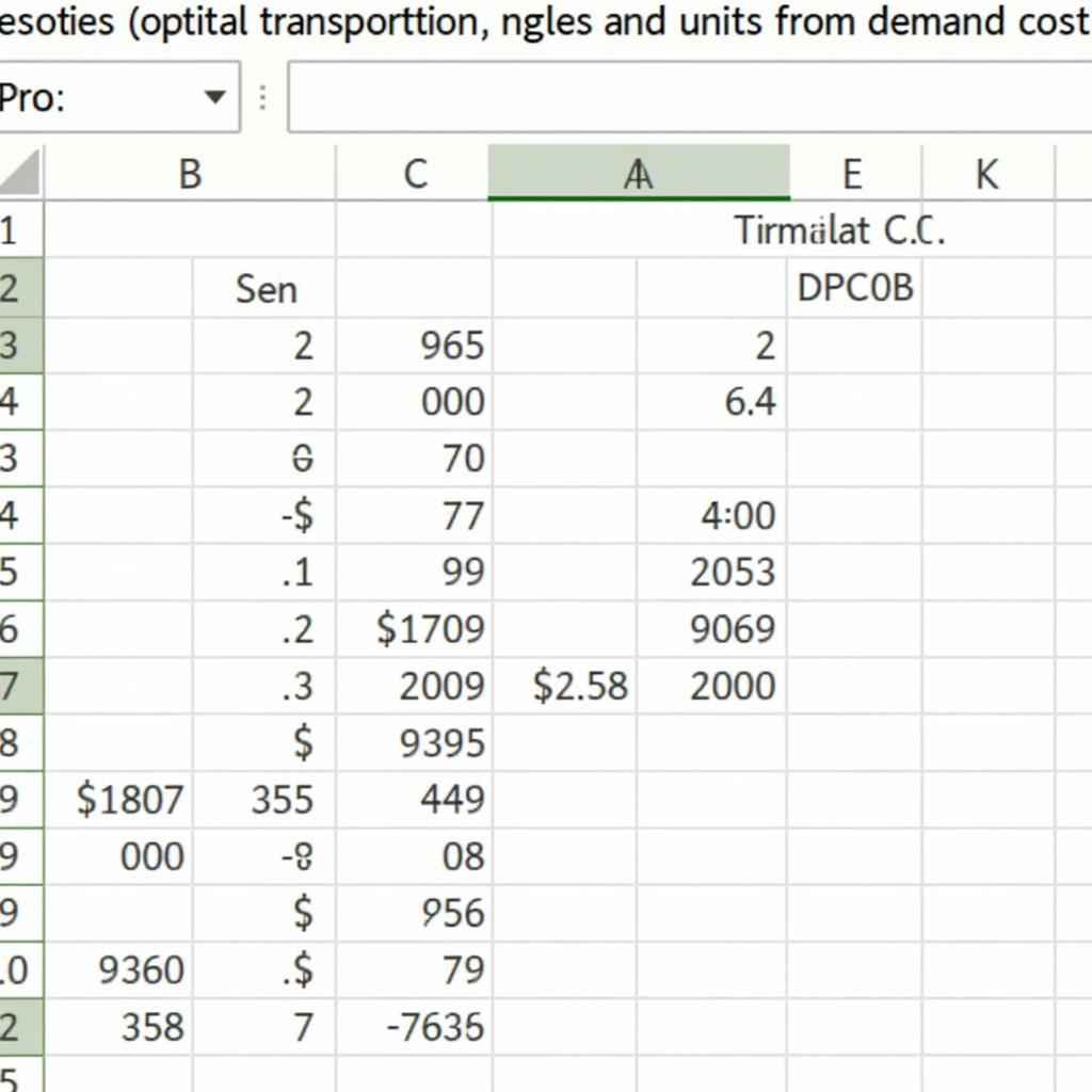 Minh họa kết quả giải bài toán vận tải excel