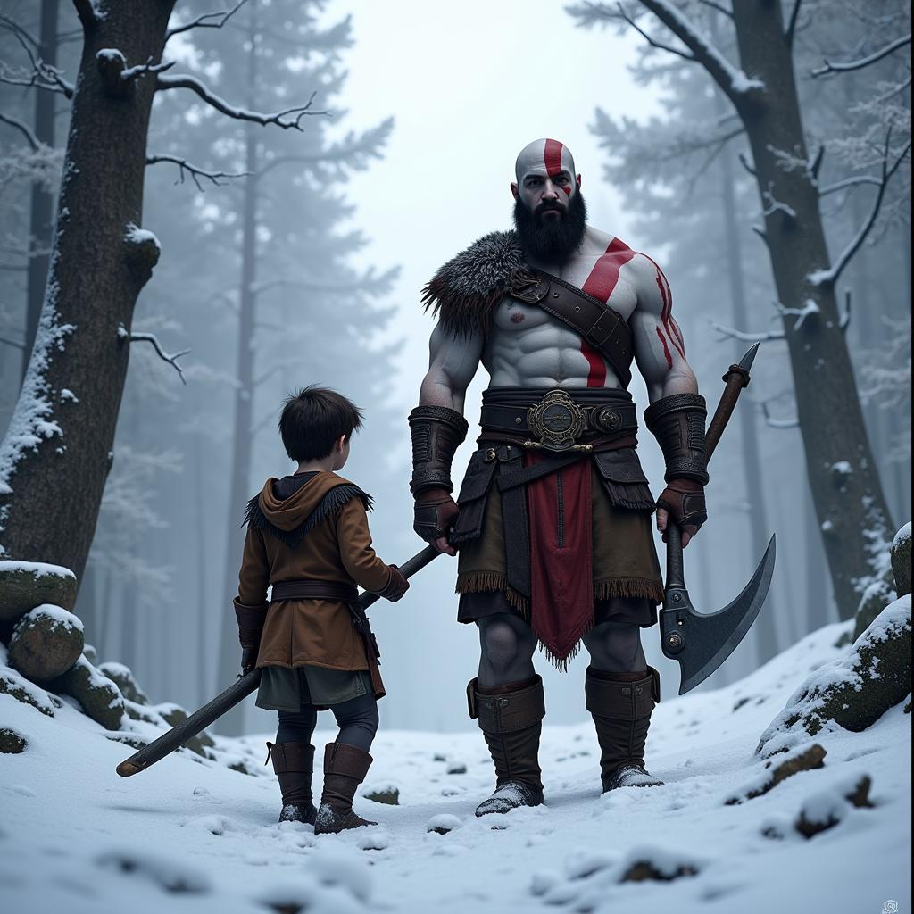 Kratos và Atreus trong God of War 4