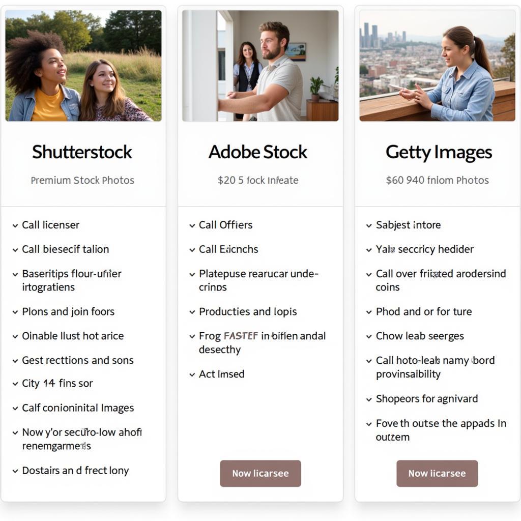 Shutterstock, Adobe Stock và Getty Images