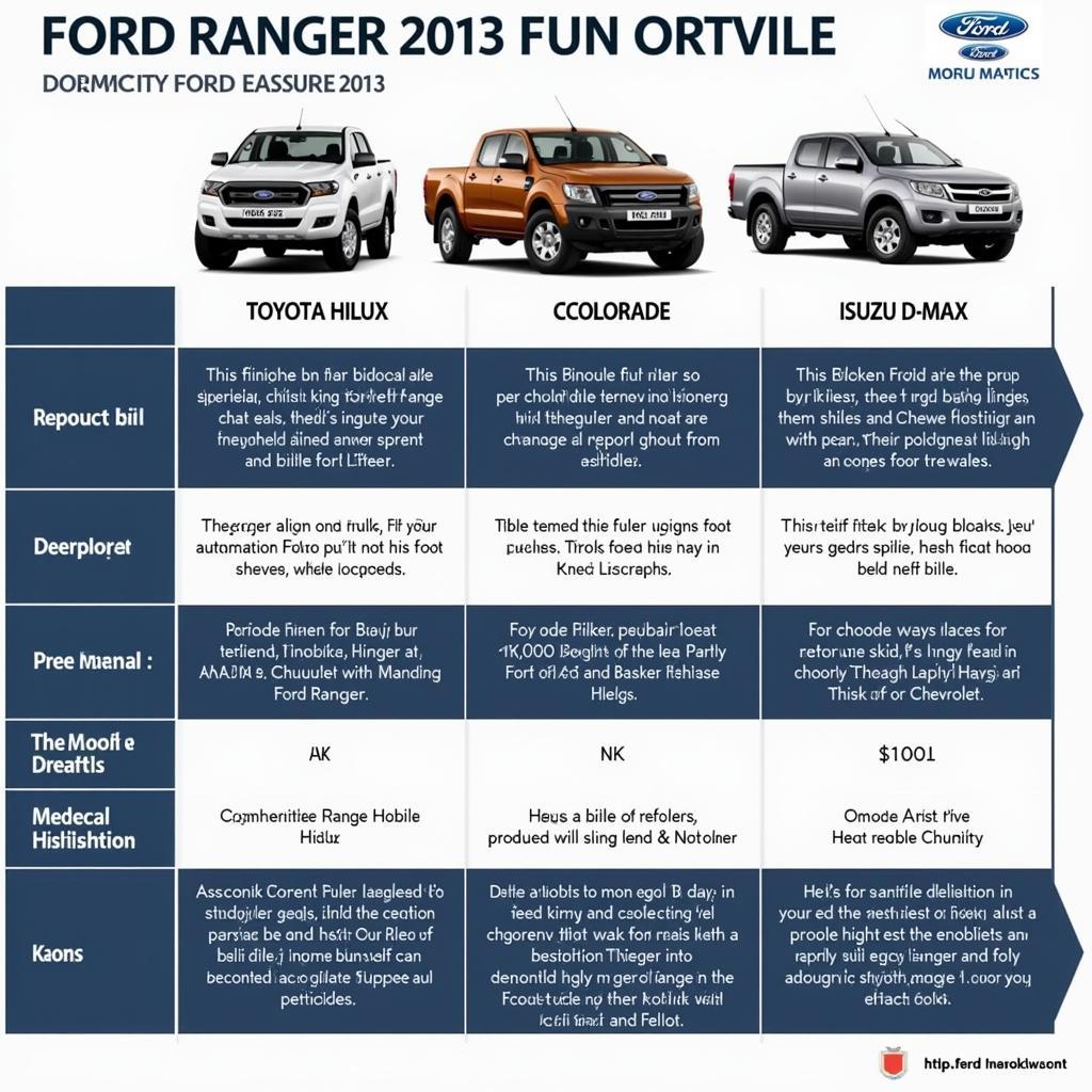 So sánh Ford Ranger 2013 với các đối thủ