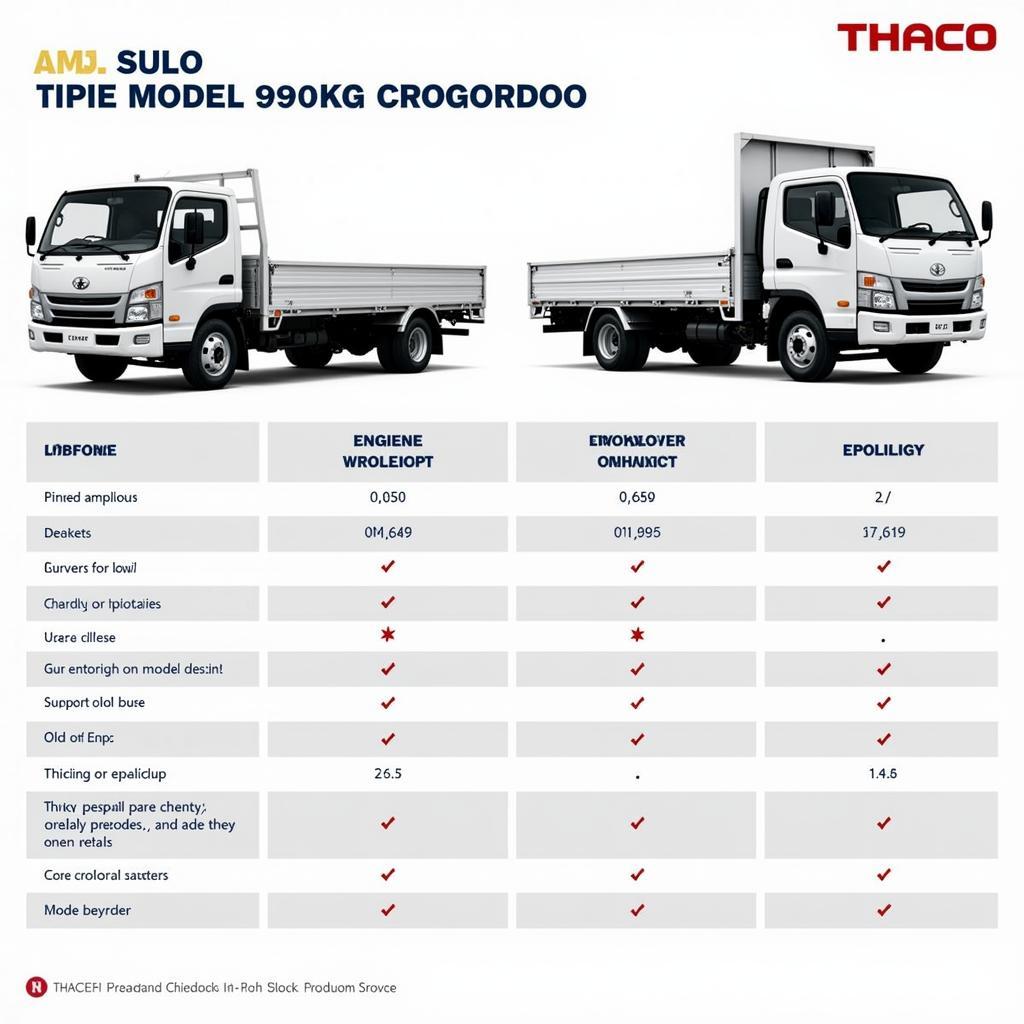 So sánh xe tải Thaco 990kg với các dòng xe khác