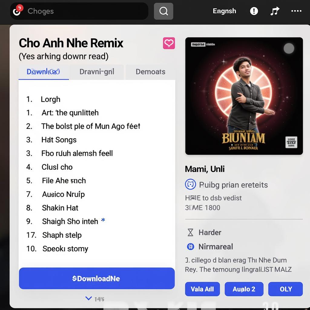 Giao diện website tải nhạc Chờ Anh Nhé Remix