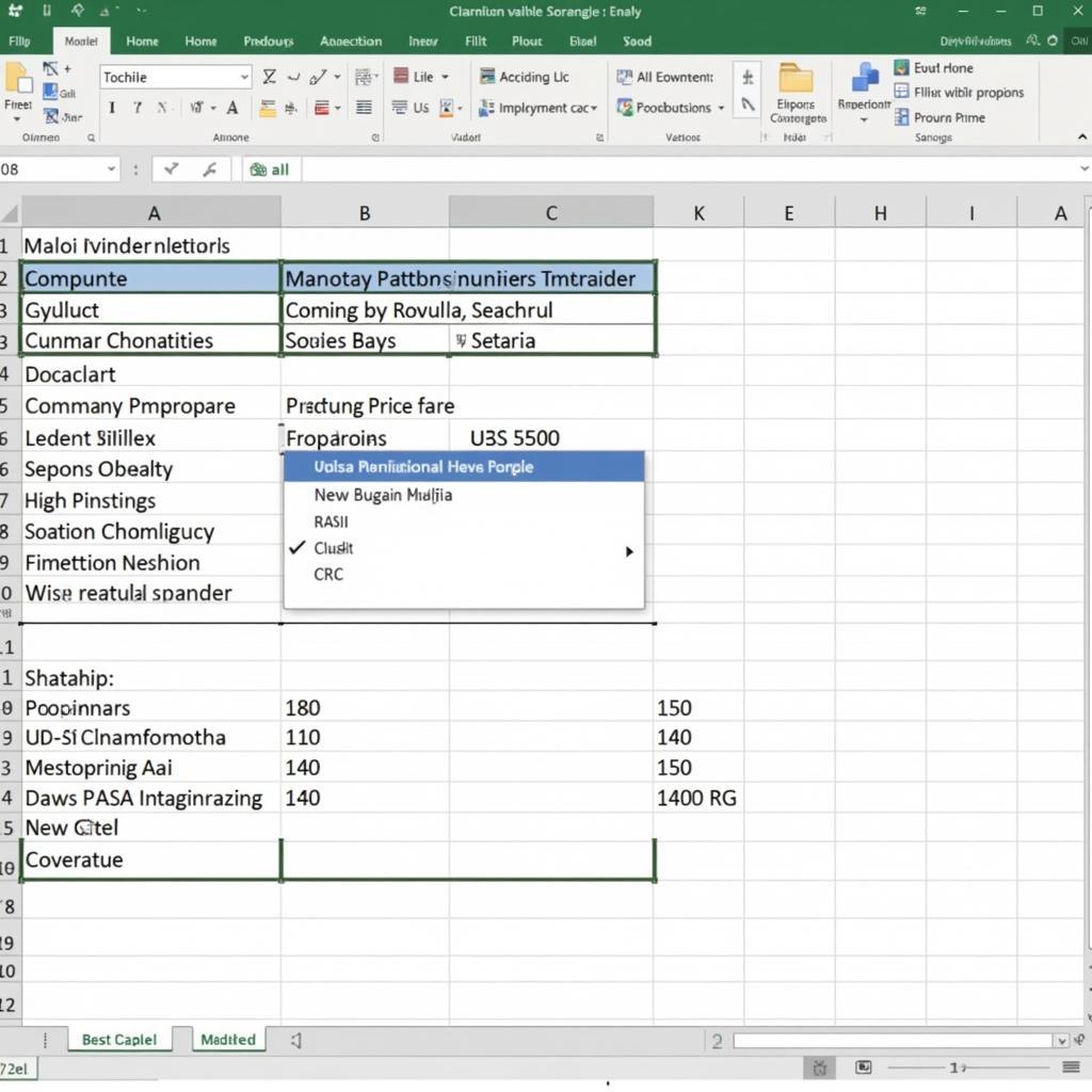 Giao diện Excel 2016