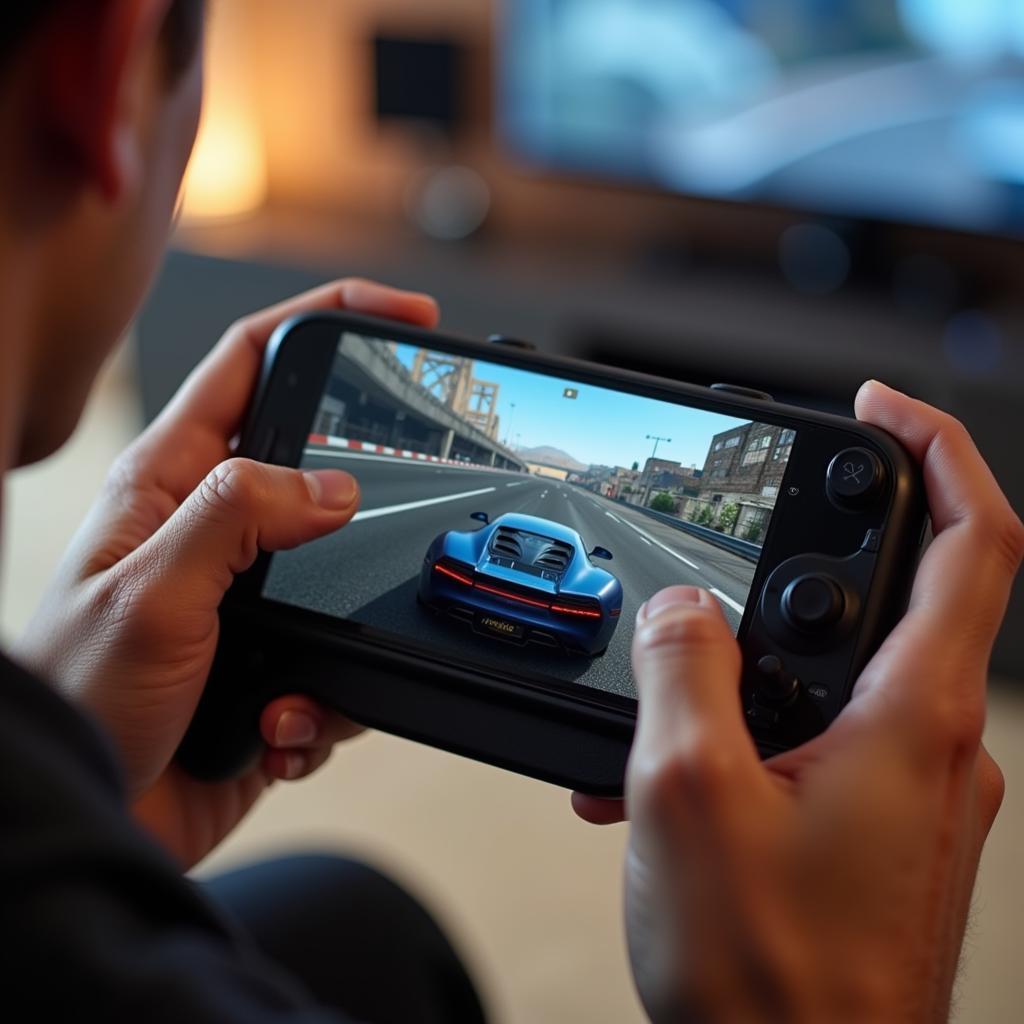 Using a gamepad for mobile racing games