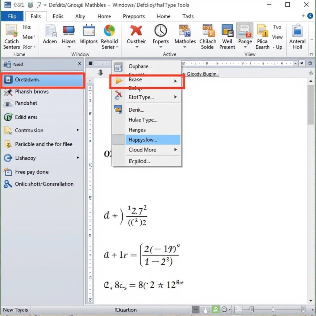 Giao diện MathType trên Win 10 64bit