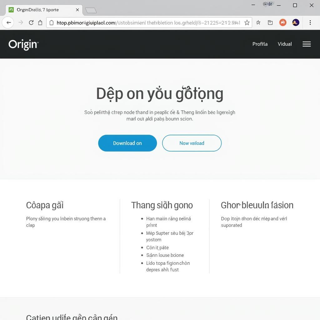 Truy cập website Origin để tải xuống