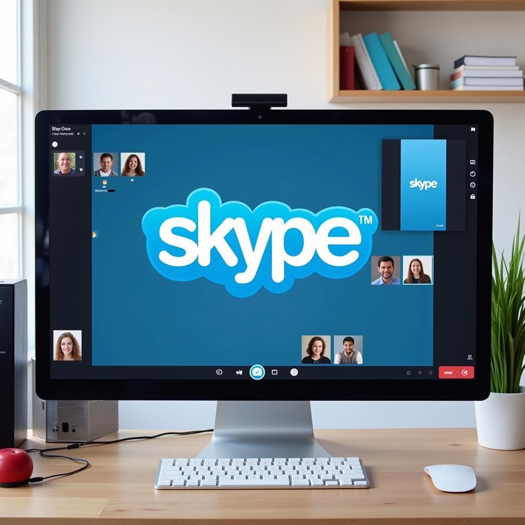 Giao diện Skype trên màn hình máy tính lớn