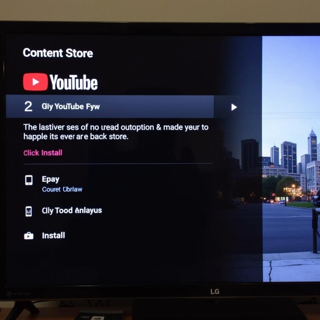 Tải YouTube trên Tivi LG qua LG Content Store