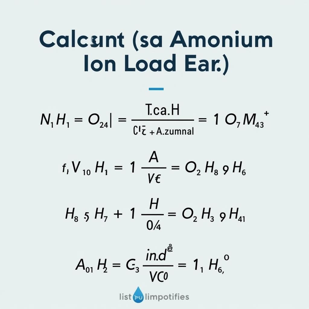 Công thức tính tải ion amoni