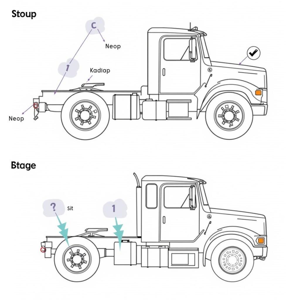 Vị trí bơm mỡ các bộ phận xe tải