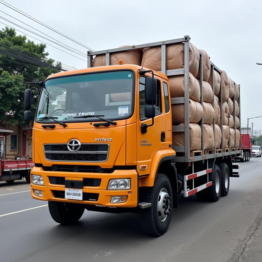 Xe tải Hino Trường Long 8 tấn vận chuyển hàng hóa