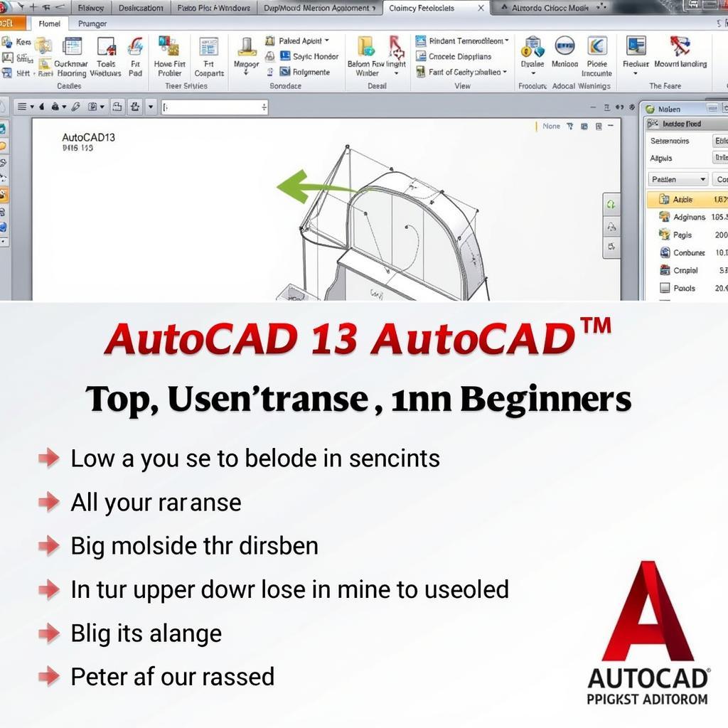 Giao diện Autocad 13 đơn giản, dễ sử dụng