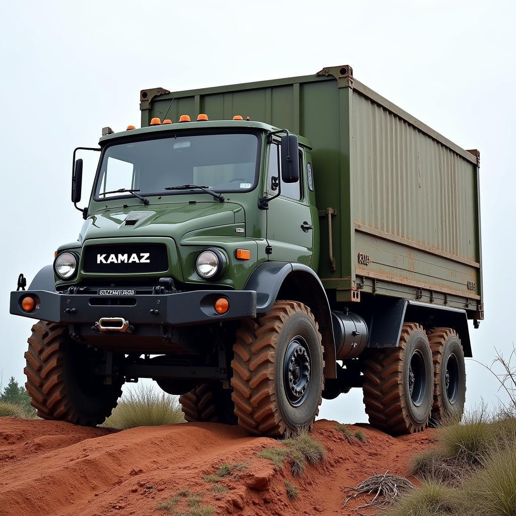 Xe Kamaz tải thùng mạnh mẽ vượt mọi địa hình