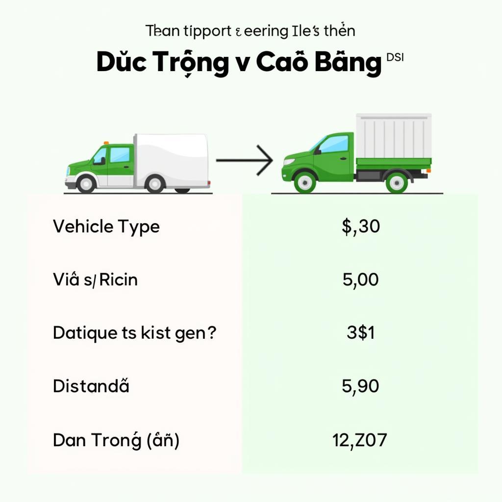 Bảng giá vận tải Đức Trọng Cao Bằng