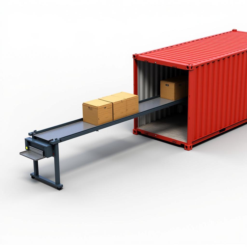 Băng tải vận chuyển hàng hóa lên container