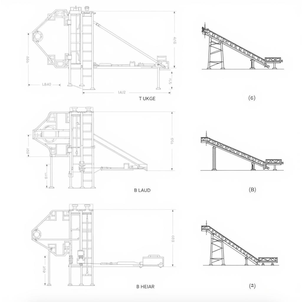 Các loại bản vẽ băng tải nâng hạ phổ biến