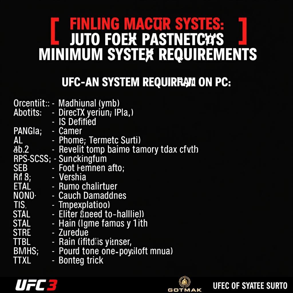 Cấu hình tối thiểu để chơi UFC 3