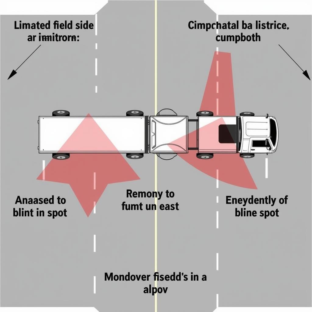 Minh họa điểm mù xe tải