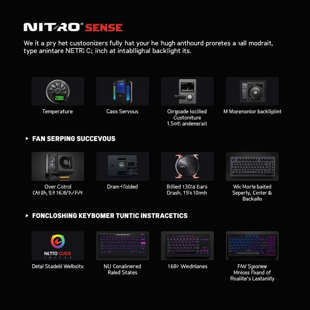 Giao diện Nitro Sense với các tính năng