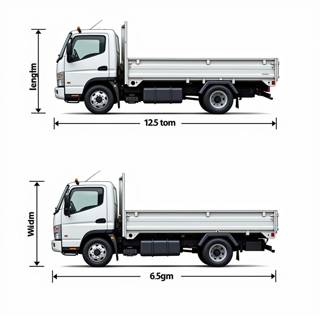 Kích thước thùng xe tải 1.25 tấn