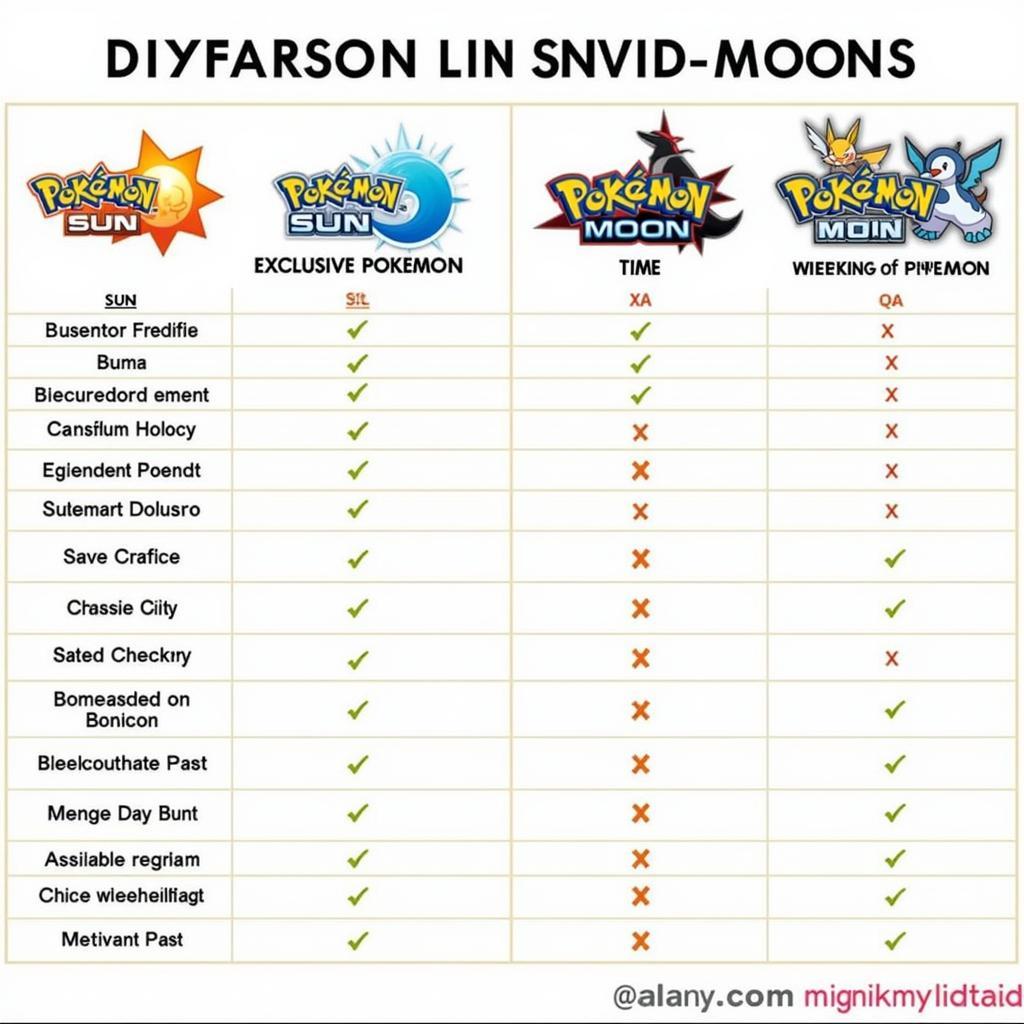 Pokemon Sun và Moon So Sánh