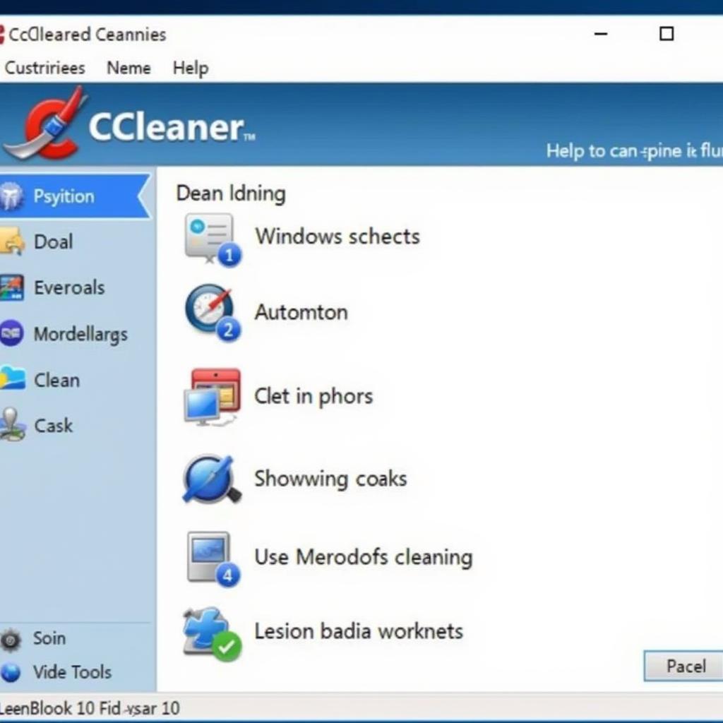 CCleaner giao diện trên Windows 10