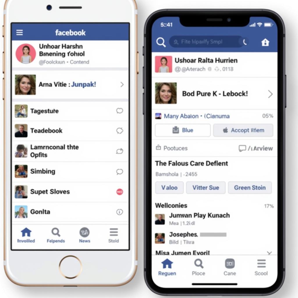 Giao diện Facebook phiên bản cũ trên iOS