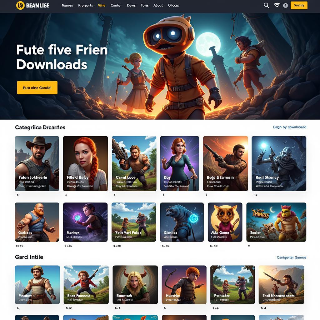 Tải Game Offline Miễn Phí - Hình ảnh minh họa giao diện website tải game với danh sách các tựa game offline miễn phí được sắp xếp theo thể loại.