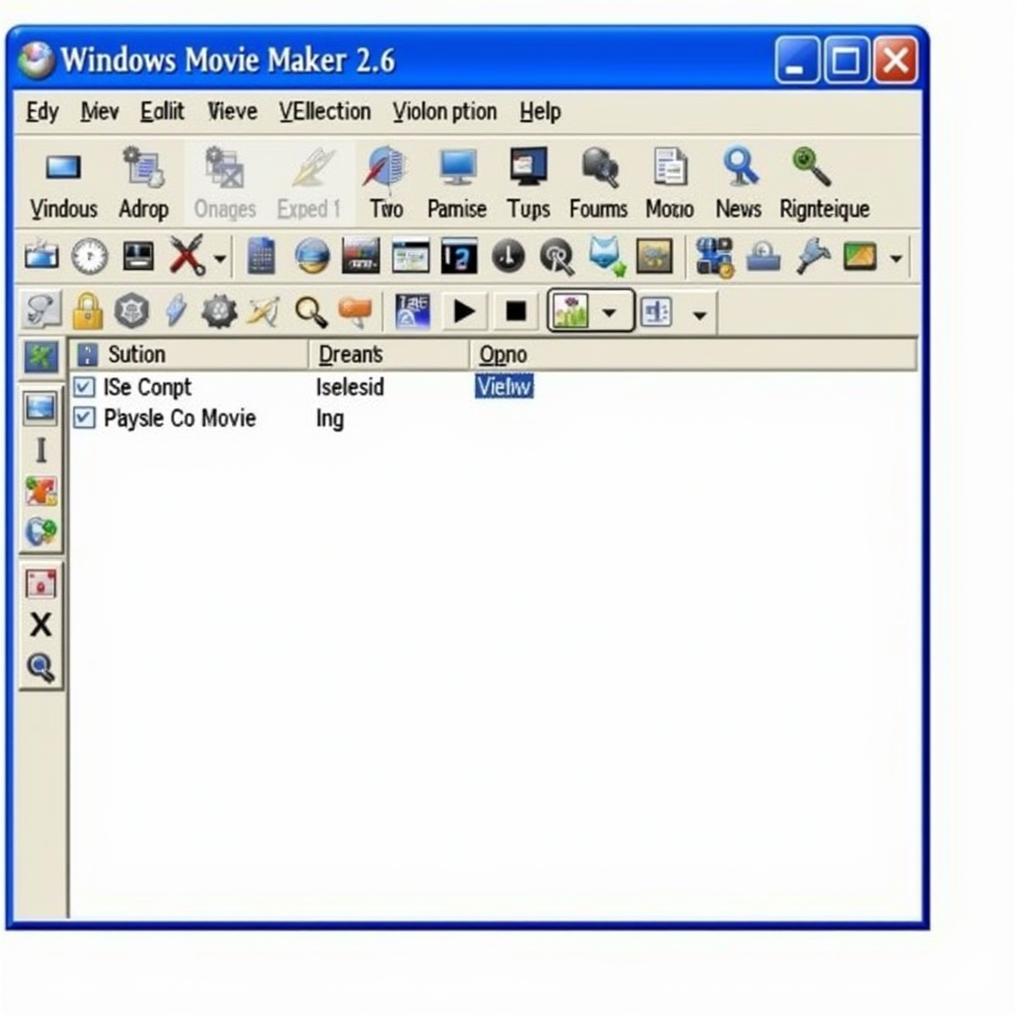 Giao diện Windows Movie Maker 2.6