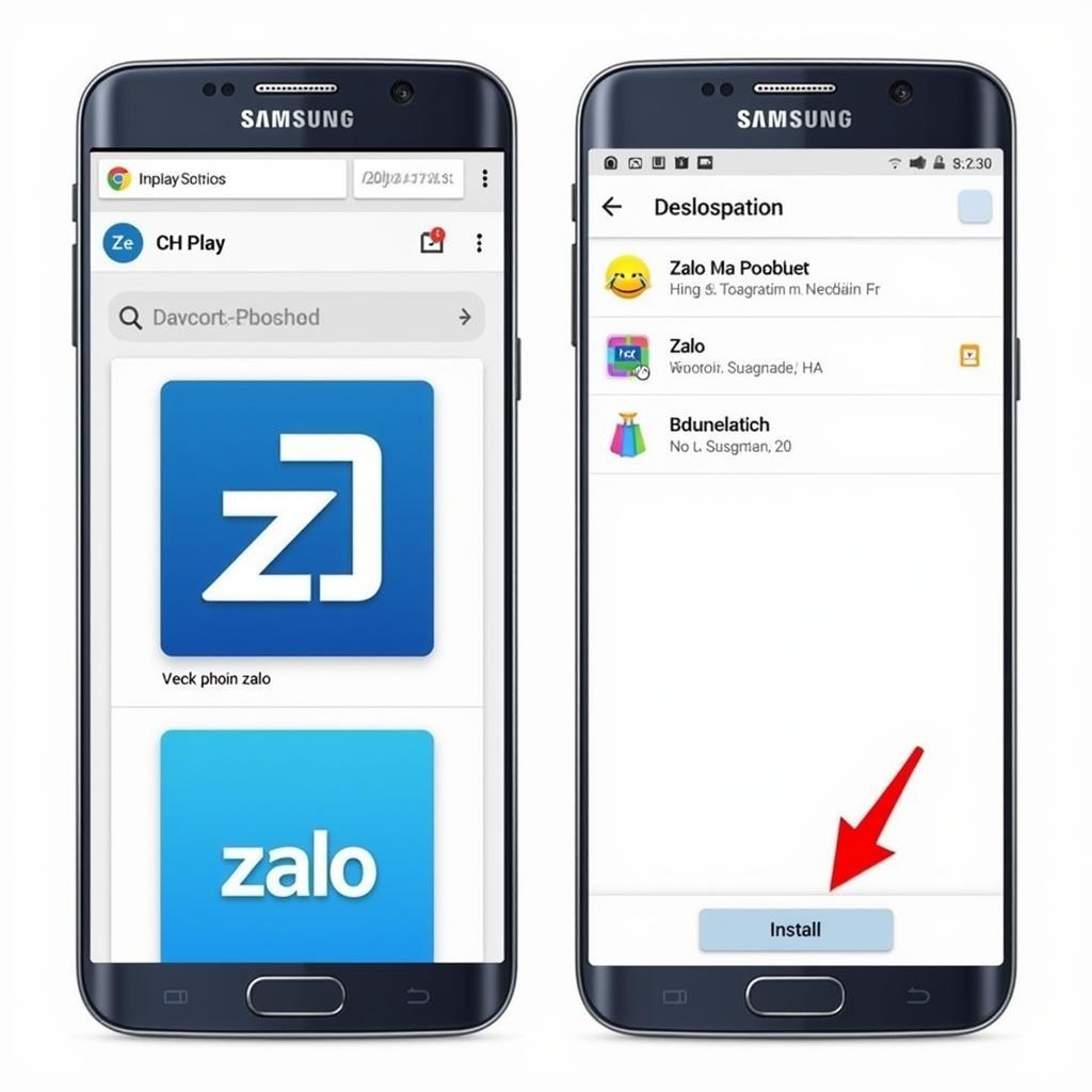 Tải Zalo qua CH Play trên điện thoại Samsung