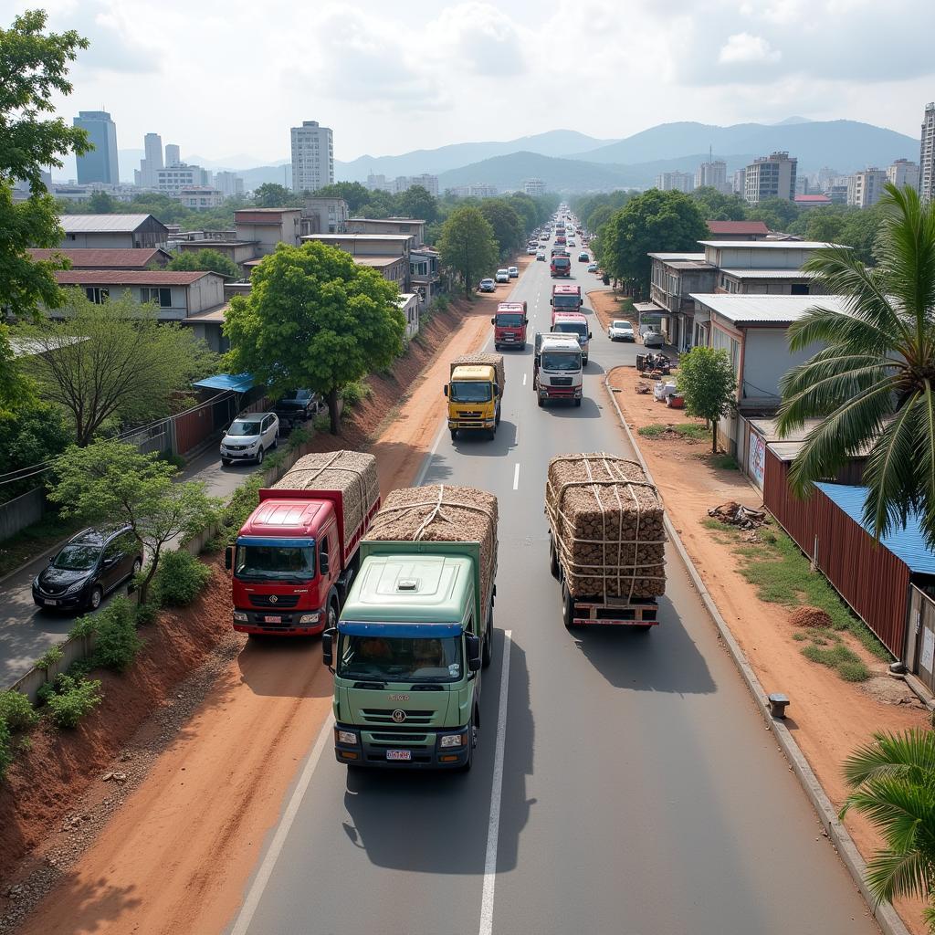 Vận tải hàng hóa Thuận Thành - Hình ảnh minh họa các loại hàng hóa được vận chuyển bằng xe tải tại Thuận Thành.