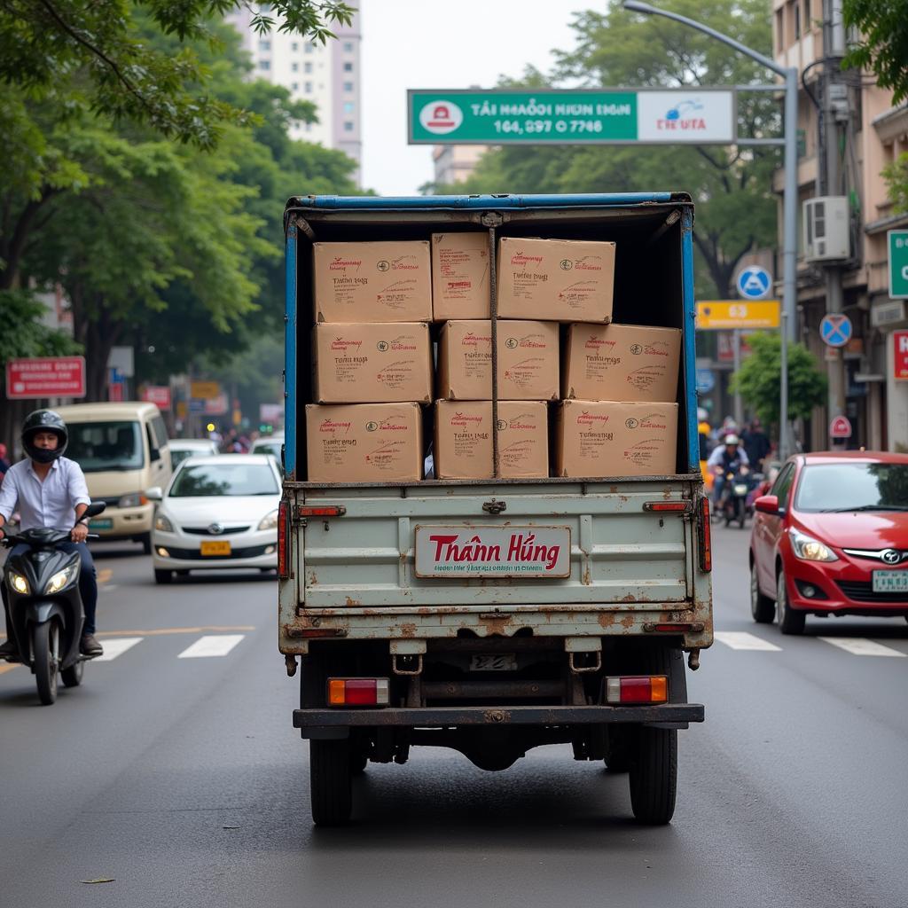 Xe tải Thành Hưng vận chuyển hàng hóa tại TPHCM