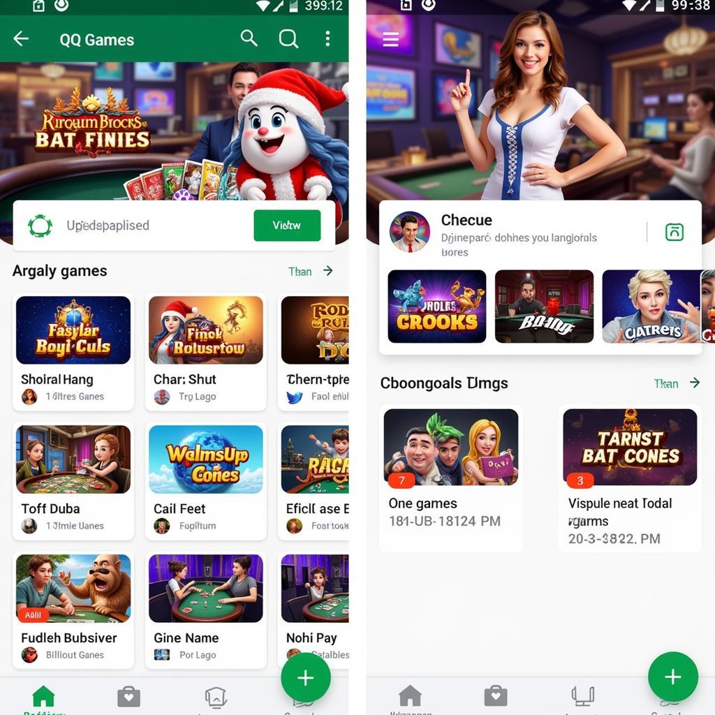 Giao diện app tải game QQ