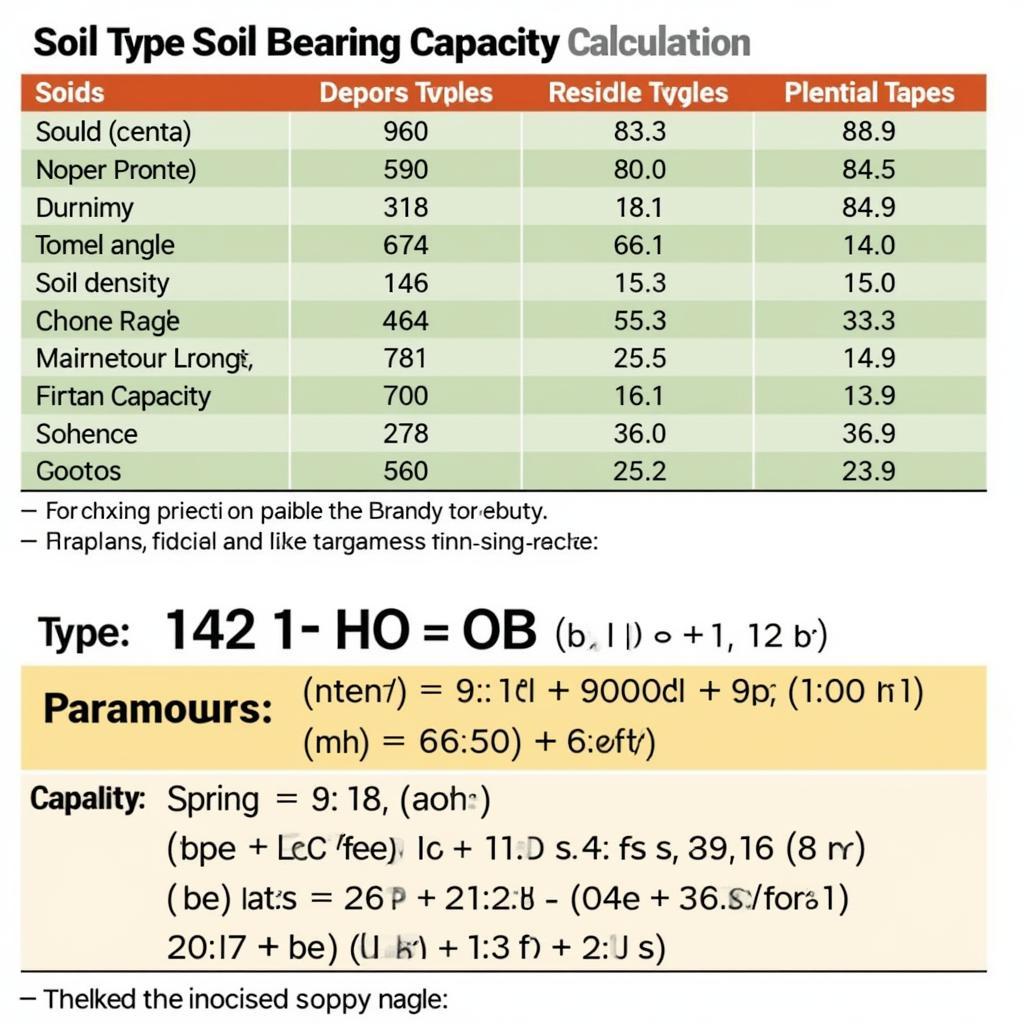 Bảng tính sức chịu tải đất nền minh họa