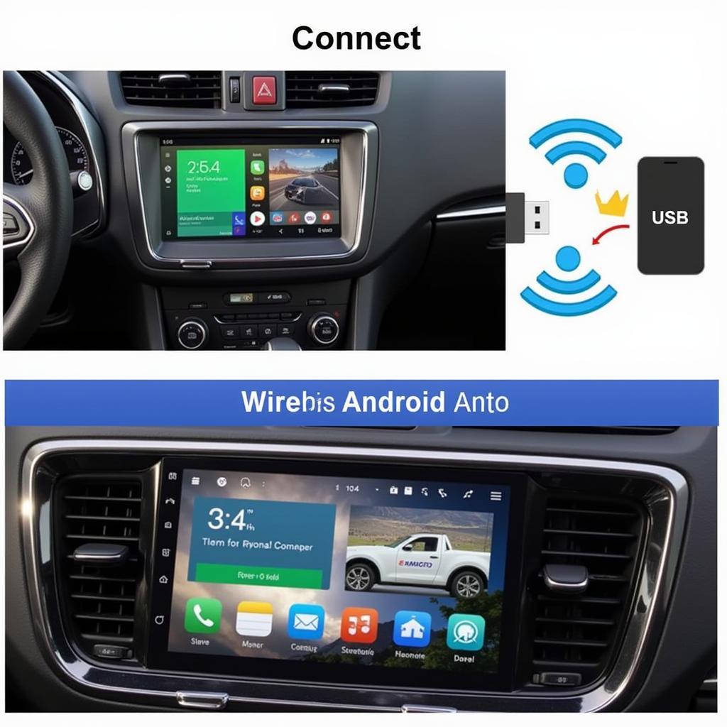 Kết nối Android Auto với ô tô qua cáp USB và không dây