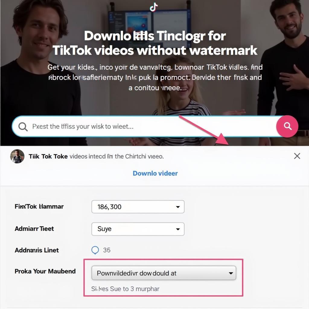 Sử dụng website tải video TikTok không logo