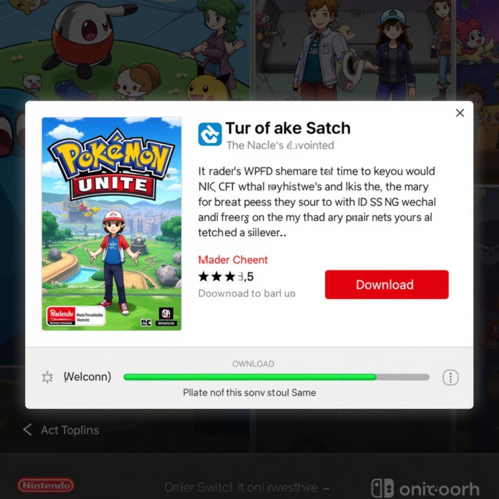 Downloading Pokemon Unite on Nintendo Switch